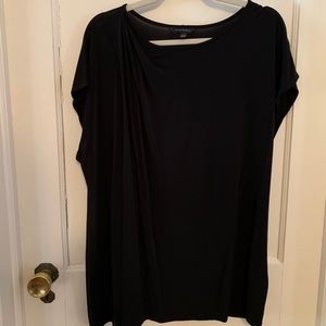 Solid Black Banana Republic Top with Drape